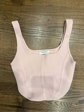 Babaton Blush Ribbed Square-Neck Crop Tank